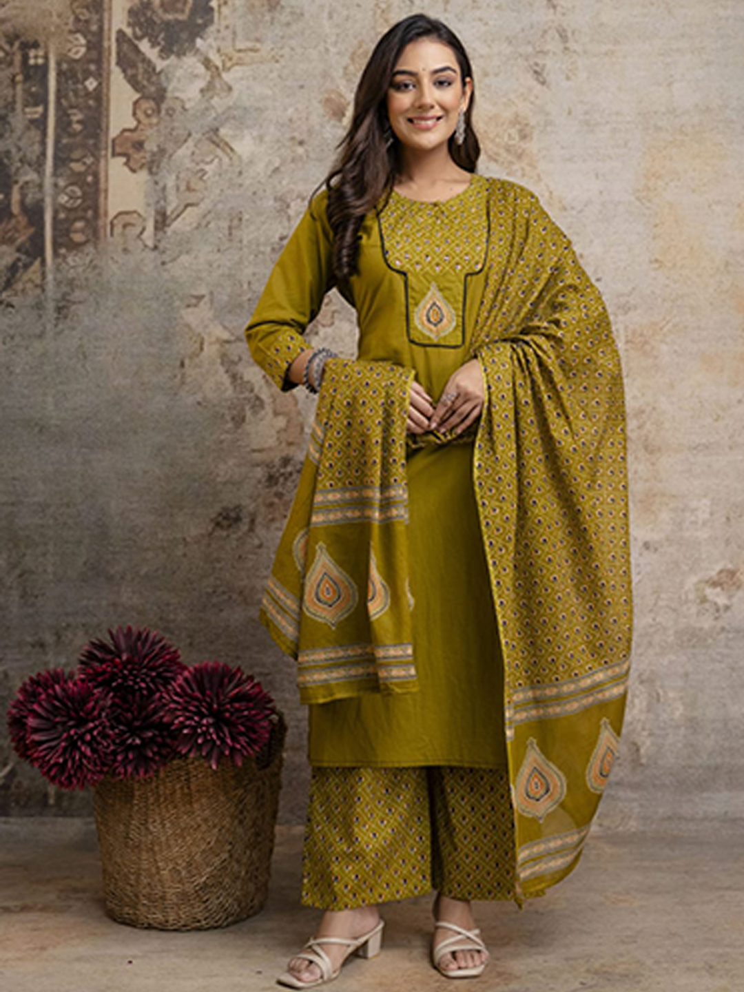 Saffron Bloom Hand-Block